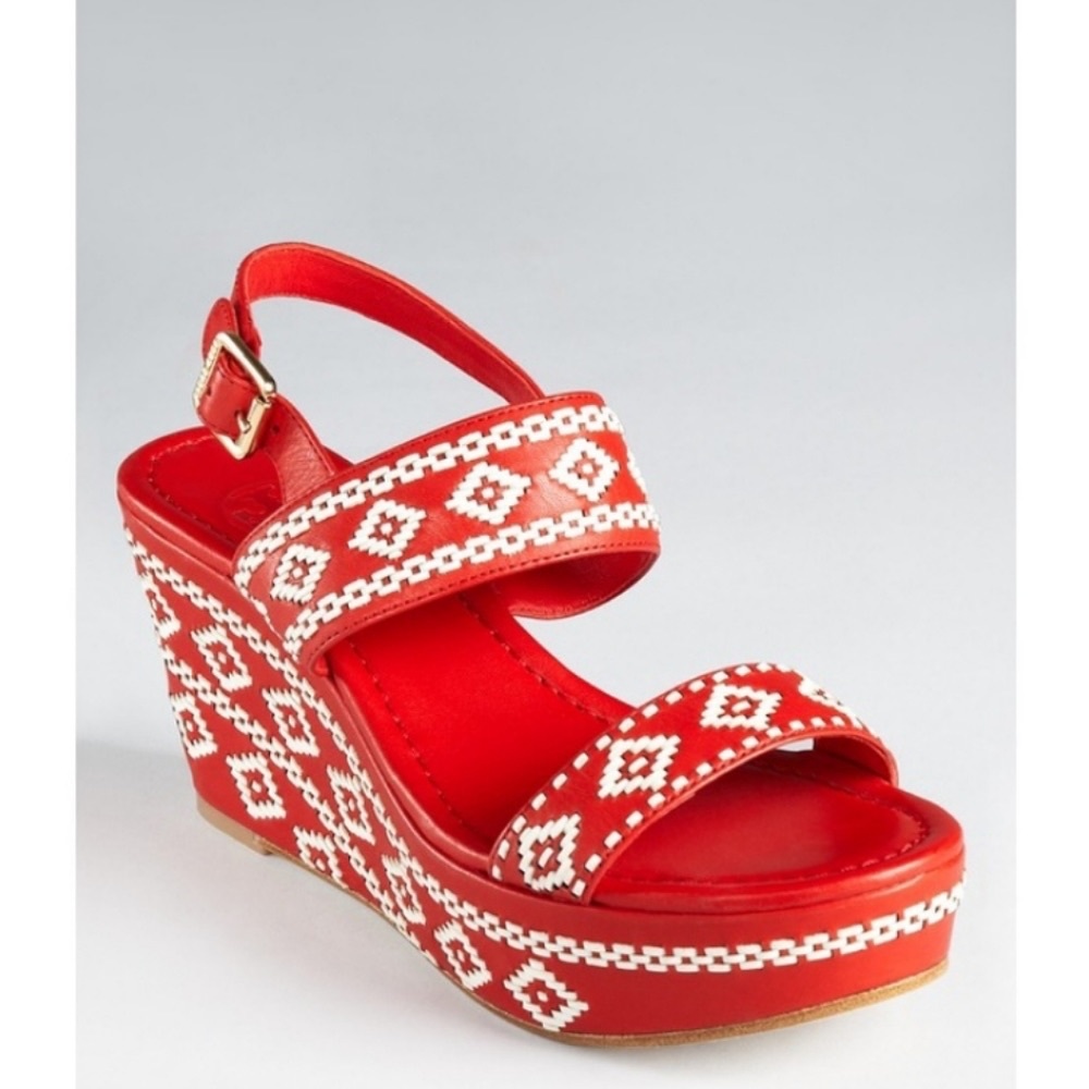 Tory Burch, Red Reena Wedge